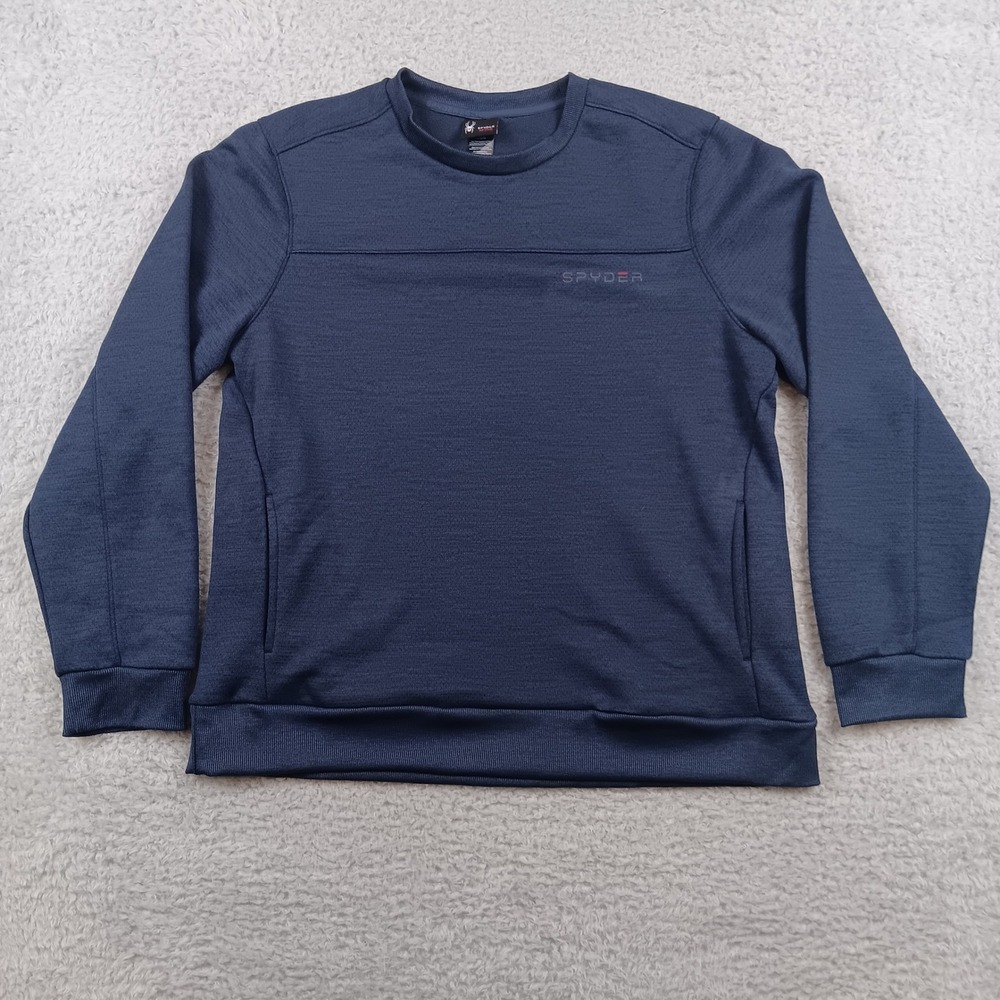 Spyder‎ Sweatshirt Active Mens L Navy Blue Pullover Pockets SPM8007U